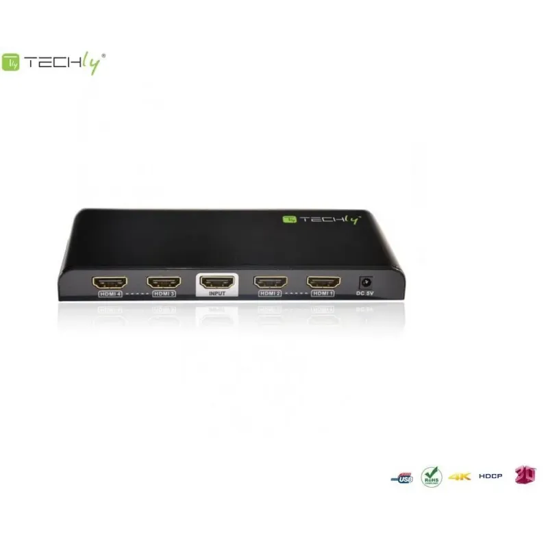 Rozdzielacz / Splitter Techly AV HDMI 2.0 1/4 Ultra HD | PartsPC.pl
