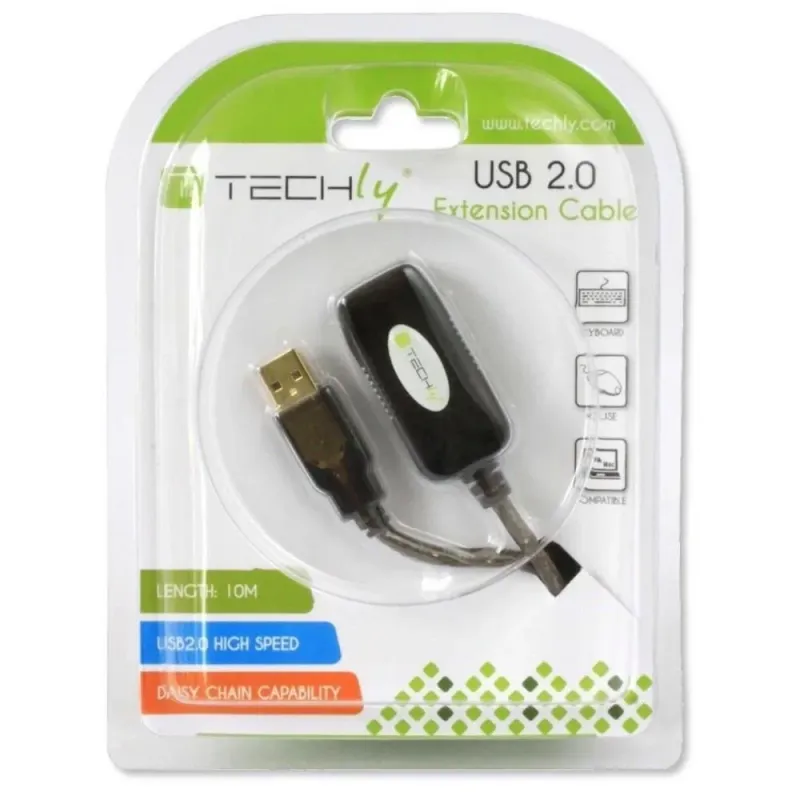 Kabel/Przedłużacz Techly USB 2.0 A-A M/F aktywny 10m | PartsPC.pl