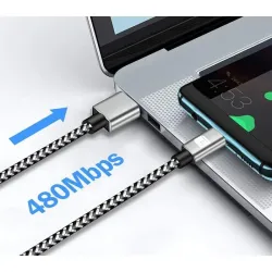 Kabel Techly USB 2.0 USB-A na USB-C 1m M/M 3A | PartsPC.pl