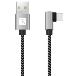 Kabel Techly USB 2.0 USB-A na USB-C kątowy 0,5m M/M 3A | PartsPC.pl
