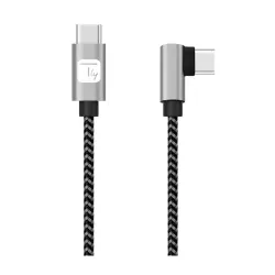 Kabel Techly USB 2.0 USB-C na USB-C kątowy 0,5m M/M 3A | PartsPC.pl