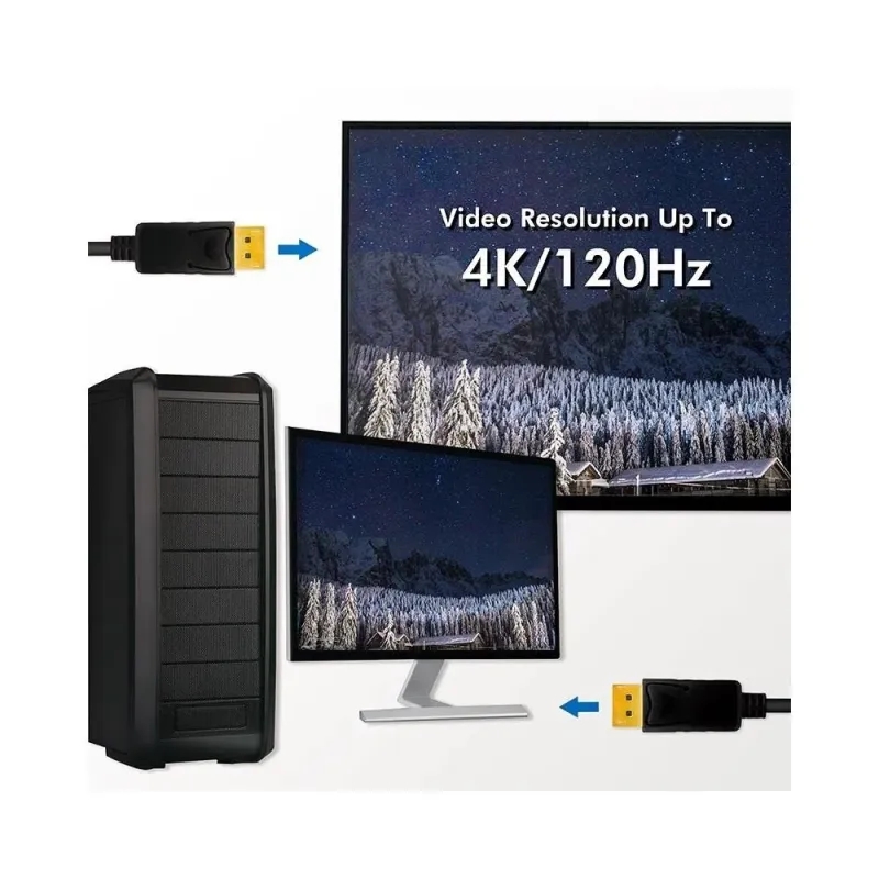 Kabel Techly DisplayPort 1.4 8K DP-DP M/M 2m czarny | PartsPC.pl