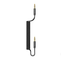 Kabel Audio Usams SJ256 Jack 3,5mm Spring 1,2m czarny | PartsPC.pl