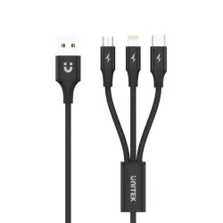 Kabel USB Unitek C14049BK USB 3 w 1 czarny (microUSB, | PartsPC.pl
