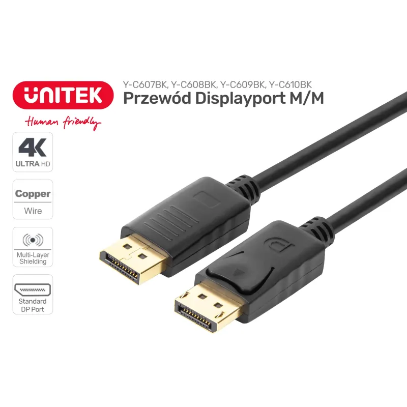 Kabel DisplayPort 1.2 Unitek Y-C607BK M/M 1,5m | PartsPC.pl