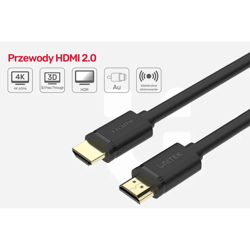 Kabel HDMI Unitek Y-C137M v2.0 M/M BASIC 1,5m | PartsPC.pl