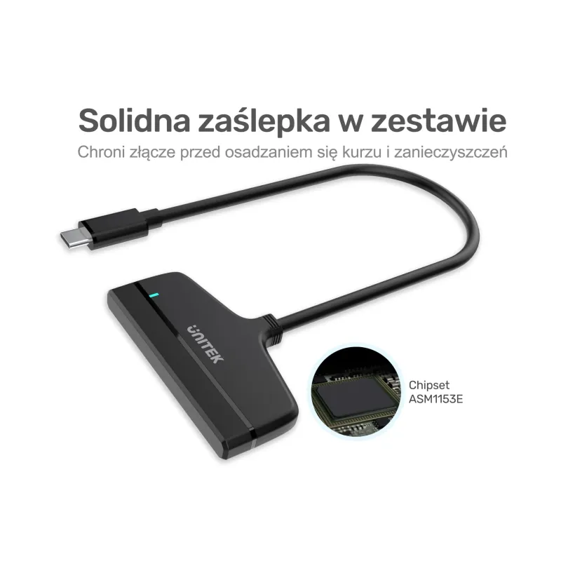 Kabel adapter Unitek Y-1096A USB3.1 Type-C do SATA III 6G | PartsPC.pl