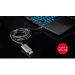 Kabel adapter Unitek V1409A USB-C - DP 1.2 4K@60Hz, 1,8m | PartsPC.pl