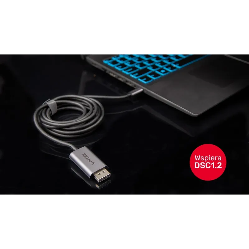 Kabel adapter Unitek V1409A USB-C - DP 1.2 4K@60Hz, 1,8m | PartsPC.pl