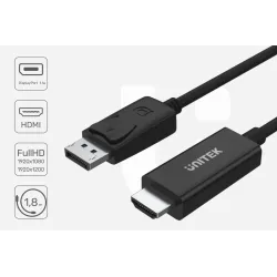 Kabel przejściówka Unitek Y-5118CA Displayport to HDMI | PartsPC.pl