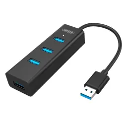 Hub USB Unitek Y-3089 4xUSB 3.0 czarny | PartsPC.pl
