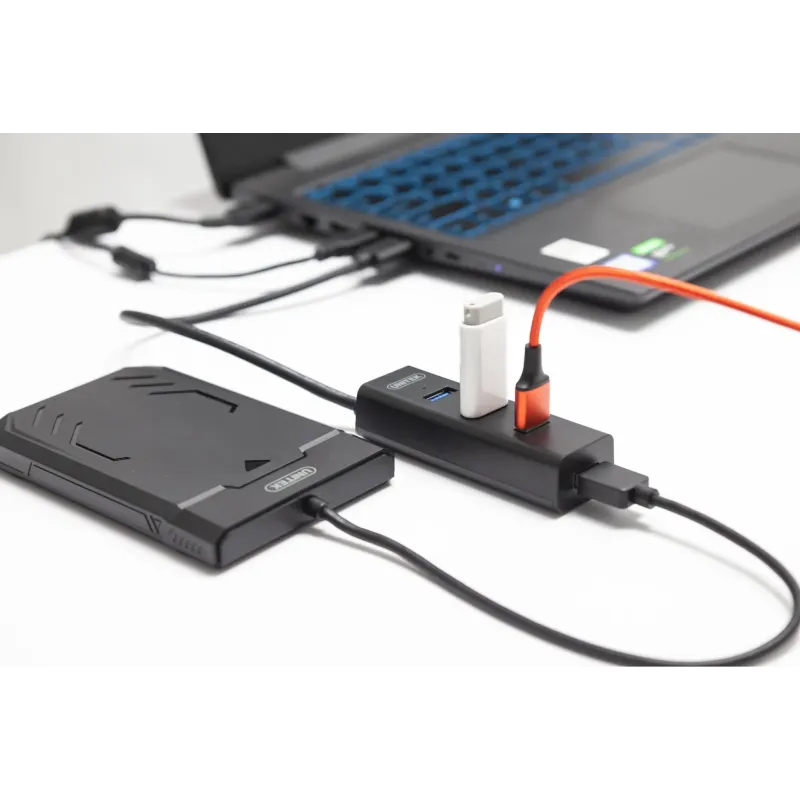 Hub USB Unitek Y-3089 4xUSB 3.0 czarny | PartsPC.pl