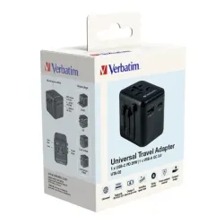 Adapter podróżny Verbatim UTA-02 globalny 1xUSB-C PD | PartsPC.pl