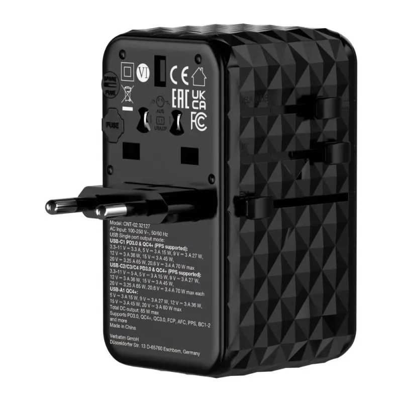 Adapter podróżny Verbatim Charge 'n' Travel GaN III | PartsPC.pl