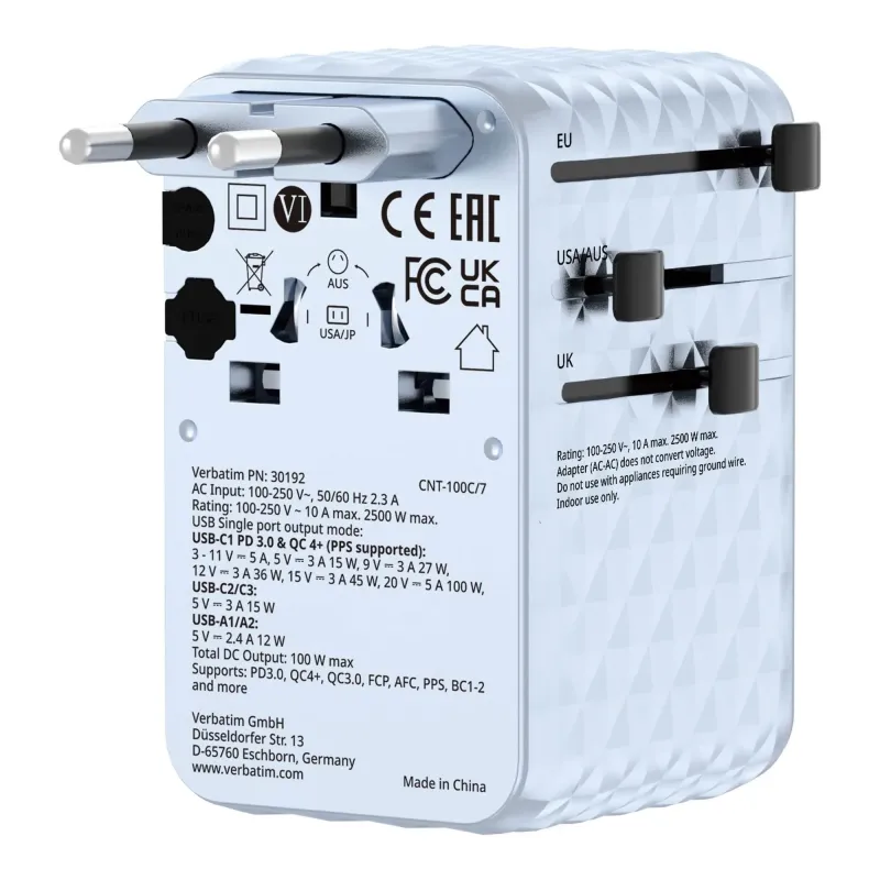 Adapter podróżny Verbatim Charge 'n' Travel GaN III | PartsPC.pl