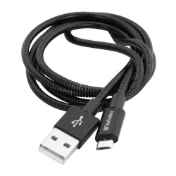 Kabel Verbatim micro USB-B(M) - USB-A(M) 1m czarny | PartsPC.pl