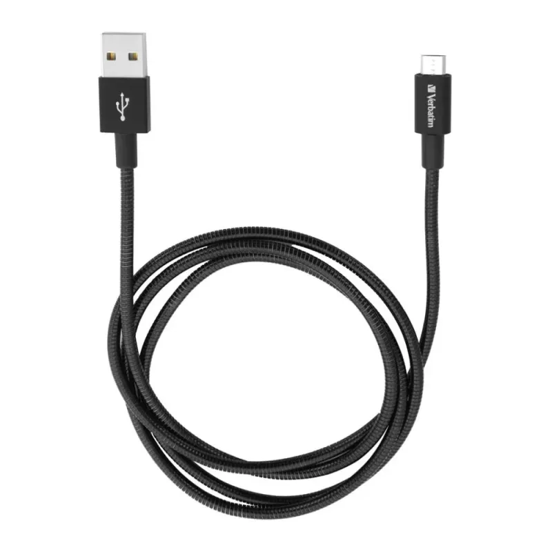 Kabel Verbatim micro USB-B(M) - USB-A(M) 1m czarny | PartsPC.pl