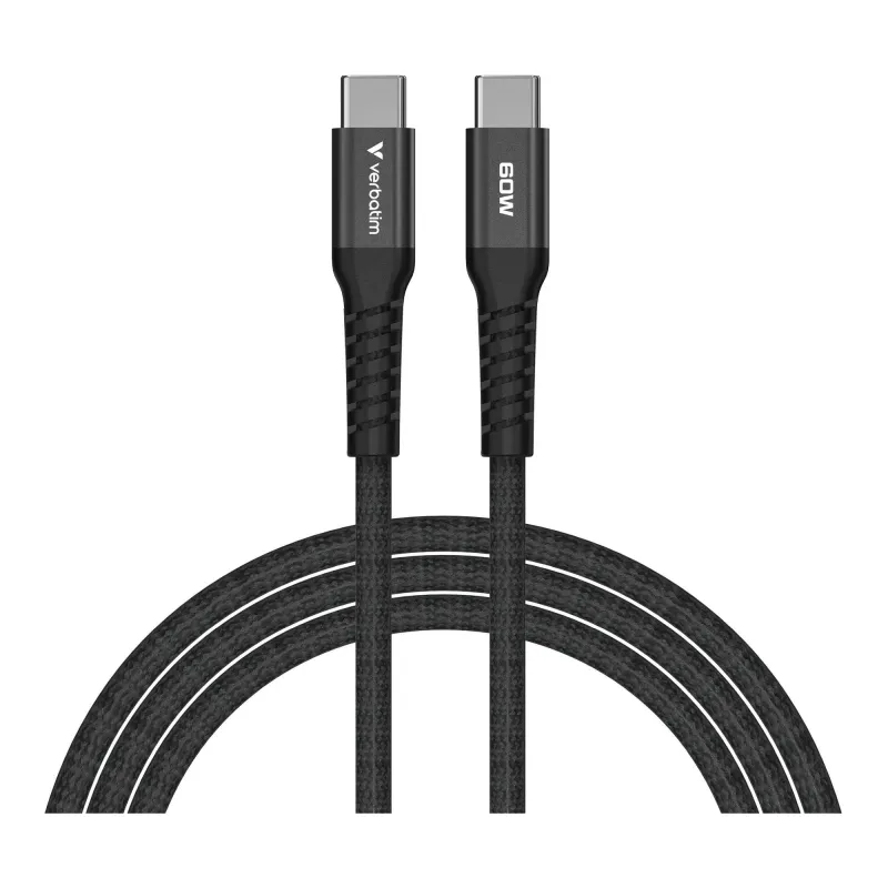 Kabel Verbatim USB-C(M) - USB-C(M) 1,2m, 60W, PD, czarny | PartsPC.pl