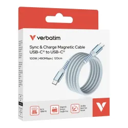 Kabel Verbatim USB-C(M) - USB-C(M) 1,2m, 100W, PD, | PartsPC.pl