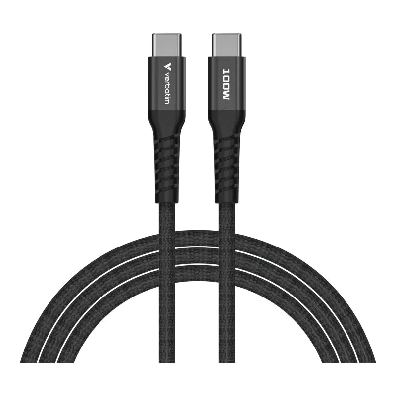 Kabel Verbatim USB-C(M) - USB-C(M) 1,2m, 100W, PD, czarny | PartsPC.pl