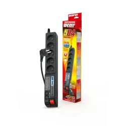 Listwa przeciwprzepięciowa Acar 504WF 3,0m czarna | PartsPC.pl