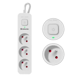 Listwa zasilająca Defender SFS 131 1,5 m, 3 gniazda, | PartsPC.pl