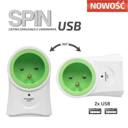 Listwa zasilająca Ever SPIN USB | PartsPC.pl