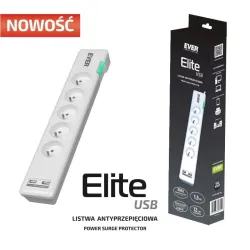 Listwa antyprzepięciowa Ever ELITE USB 1,5m | PartsPC.pl