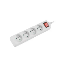 Listwa przedłużacz Lanberg 1,5m biała 4x 230V PL, z | PartsPC.pl