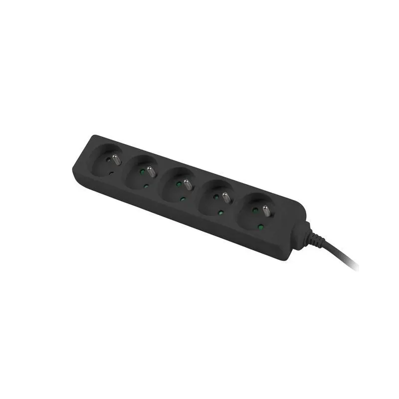 Listwa przedłużacz Lanberg 1m UPS czarna 5x 230V PL | PartsPC.pl