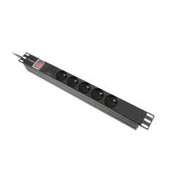 Listwa zasilająca Lanberg Rack PDU 19" 1U 16A 5x 230V PL | PartsPC.pl