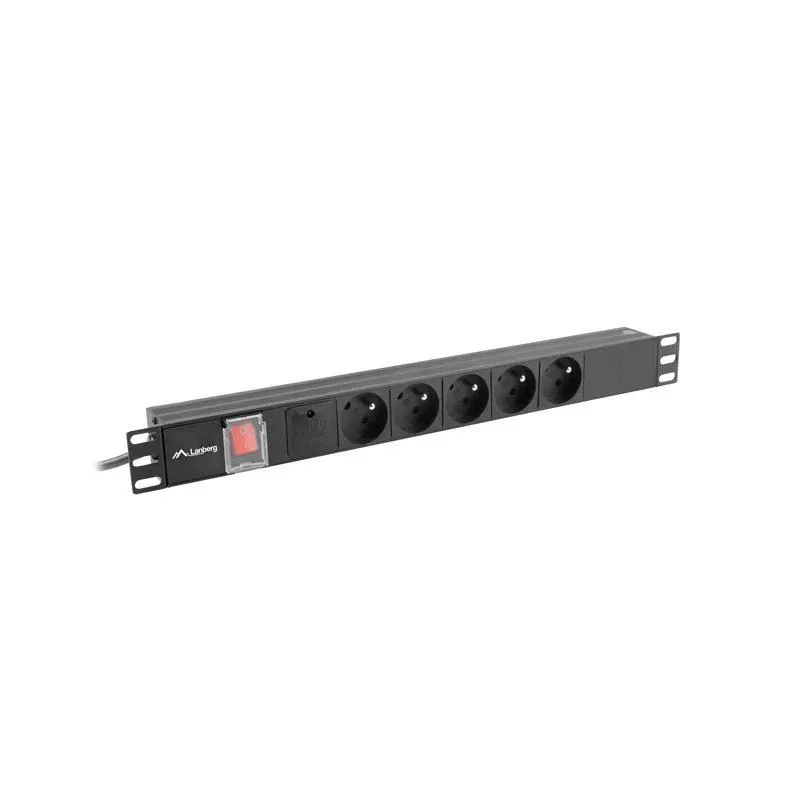 Listwa zasilająca Lanberg Rack PDU 19" 1U 16A 5x 230V PL | PartsPC.pl