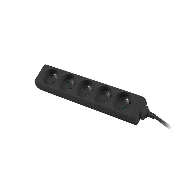 Listwa przedłużacz Lanberg 3m czarna 5x 230V PL, kabel | PartsPC.pl