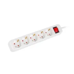 Listwa przedłużacz Lanberg 3m biała 5x 230V Schuko z | PartsPC.pl