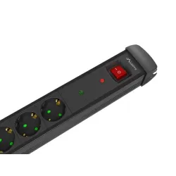 Listwa zasilająca Lanberg SP1 5m 5x 230V Schuko czarna | PartsPC.pl