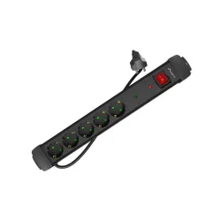 Listwa zasilająca Lanberg SP1 5m 5x 230V Schuko czarna | PartsPC.pl