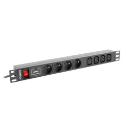 Listwa zasilająca Lanberg do RACK 1U 16A PDU 4x PL + 4x | PartsPC.pl