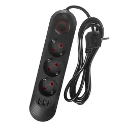 Listwa zasilająca Maclean MCE394 B, przedłużacz 3gniazda... | PartsPC.pl