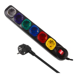 Listwa zasilająca Maclean MCE509 B przedłużacz 6 gniazd, | PartsPC.pl