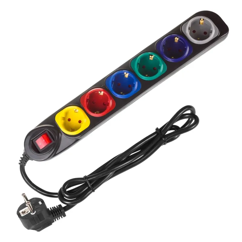 Listwa zasilająca Maclean MCE509 B przedłużacz 6 gniazd, | PartsPC.pl