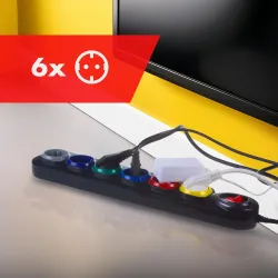 Listwa zasilająca Maclean MCE509 B przedłużacz 6 gniazd, | PartsPC.pl