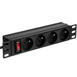 Listwa zasilająca PDU Netrack 10'' 1U, 230V/16A, 4xE, ALU | PartsPC.pl