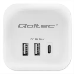Kostka zasilająca Qoltec przedłużacz 6w1 z podświetlanym | PartsPC.pl