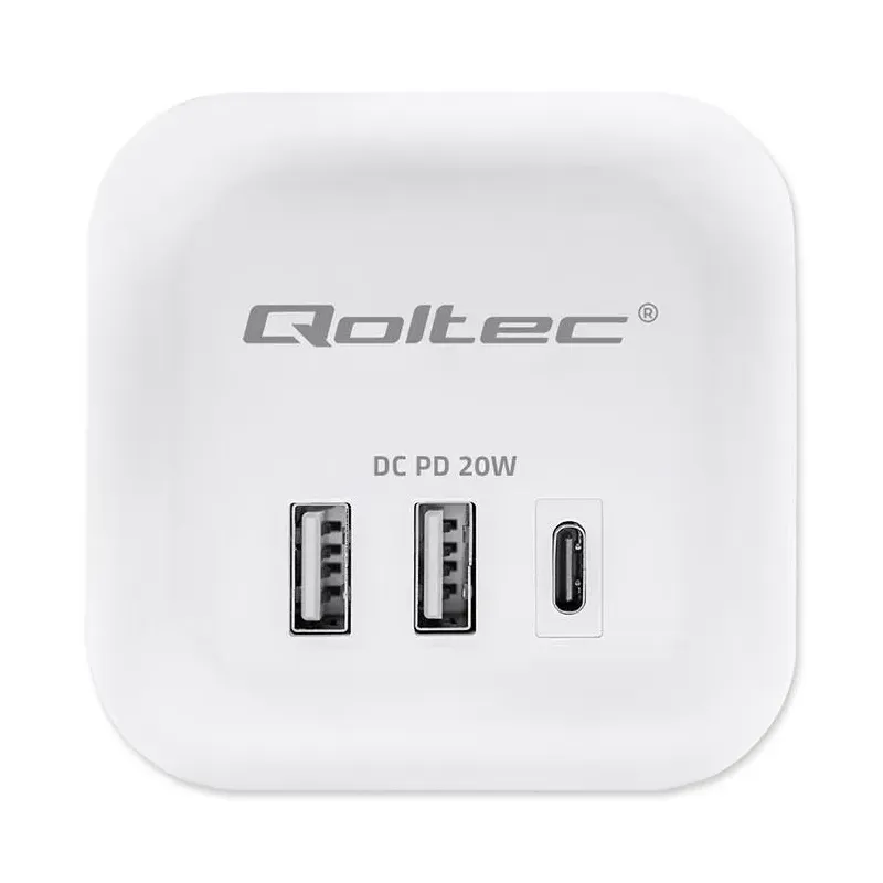 Kostka zasilająca Qoltec przedłużacz 6w1 z podświetlanym... | PartsPC.pl