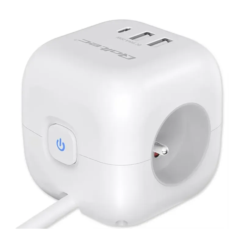 Kostka zasilająca Qoltec przedłużacz 6w1 z podświetlanym... | PartsPC.pl