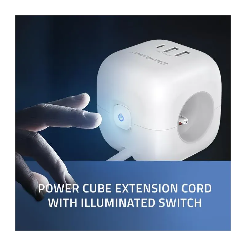 Kostka zasilająca Qoltec przedłużacz 6w1 z podświetlanym... | PartsPC.pl