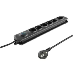 Listwa zasilająca antyprzepięciowa Qoltec 6 gniazd | 3m | PartsPC.pl