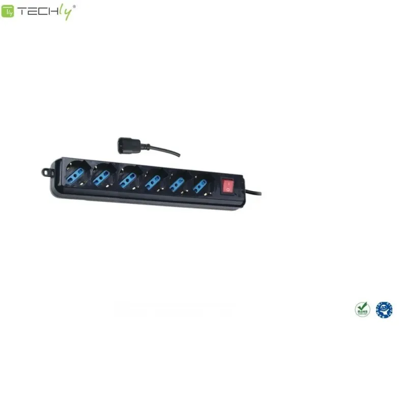 Listwa zasilająca do UPS Techly 6 gniazd 1,5m czarna | PartsPC.pl