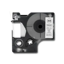 Taśma Qoltec do DYMO D1 40913 | 9mm x 7m | Biała/ Czarny | PartsPC.pl