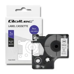 Taśma Qoltec do DYMO D1 40913 | 9mm x 7m | Biała/ Czarny | PartsPC.pl